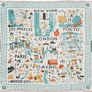 Rifle Paper Co. 34” Silk Bon Voyage Scarf BNIB